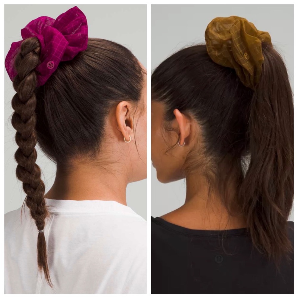 Lot Of 2 NWT Lululemon uplifting Scrunchie oversized Hair Tie